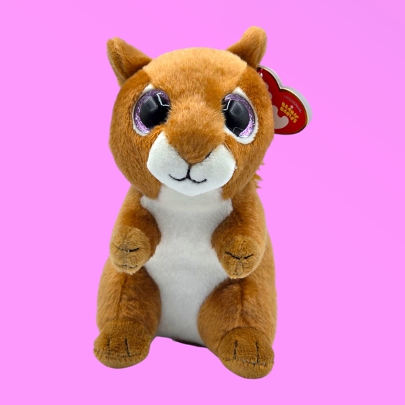Ty Beanie Babies VelveTy Squire Brown Squirrel Plush Stuffed Animal - Picture 1 of 8